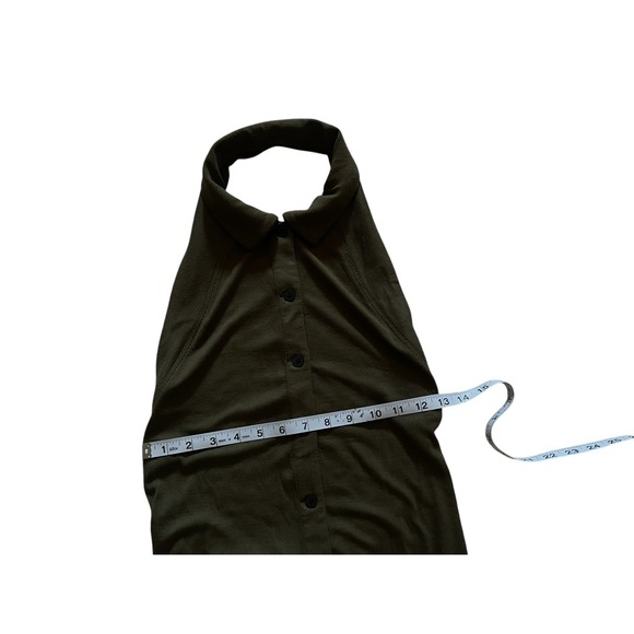 Alix NYC Green Alcott Dress Open Back Collared Ribbed Sz Large New MSRP$225 - Picture 5 of 9